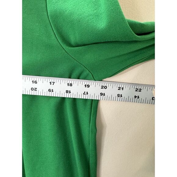 Tibi‎ Weston Crewneck Blouse Sz 4 Long Bell Sleeve Oversized Holiday Kelly Green - Picture 11 of 12
